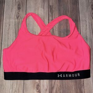 Under Armour Mid Crossback Compression Sports Bra Pink Size 3X Plus